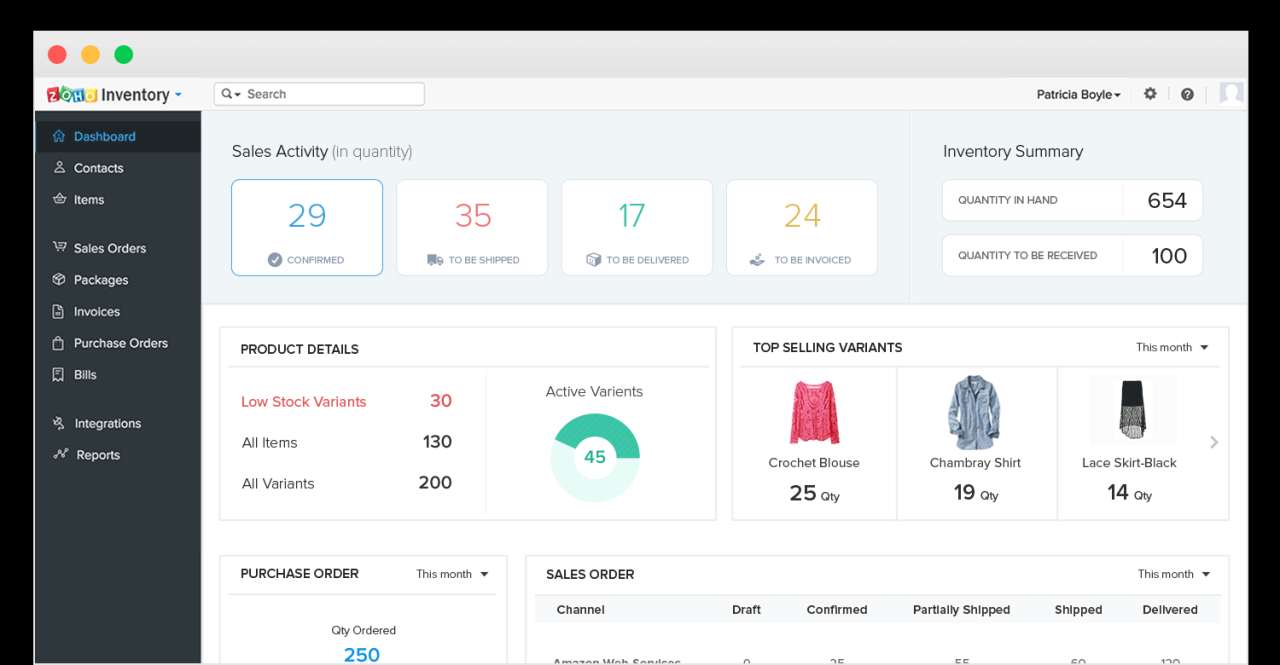Zoho inventory